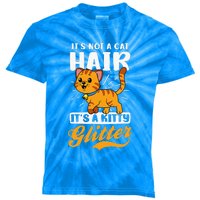 Not Cat Hair It's Kitty Glitter Design Crazy Cat Mom Kids Tie-Dye T-Shirt