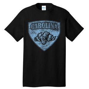 North Carolina Hero Emblem Distressed Blue Knockout Tall T-Shirt