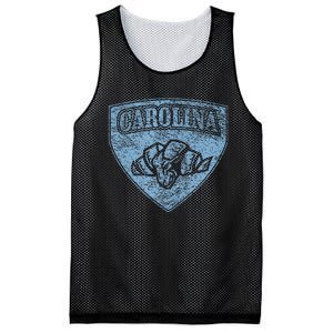 North Carolina Hero Emblem Distressed Blue Knockout Mesh Reversible Basketball Jersey Tank