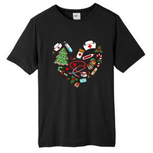 Nurse Christmas Heart Nursing Health Care Tall Fusion ChromaSoft Performance T-Shirt