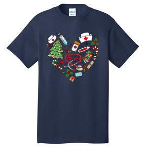 Nurse Christmas Heart Nursing Health Care Tall T-Shirt