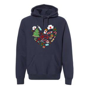 Nurse Christmas Heart Nursing Health Care Premium Hoodie