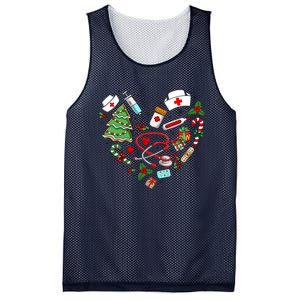 Nurse Christmas Heart Nursing Health Care Mesh Reversible Basketball Jersey Tank