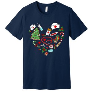 Nurse Christmas Heart Nursing Health Care Premium T-Shirt