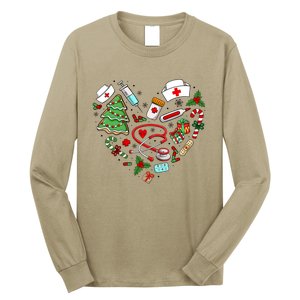 Nurse Christmas Heart Nursing Health Care Long Sleeve Shirt