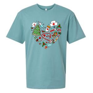 Nurse Christmas Heart Nursing Health Care Sueded Cloud Jersey T-Shirt