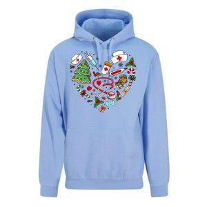 Nurse Christmas Heart Nursing Health Care Unisex Surf Hoodie