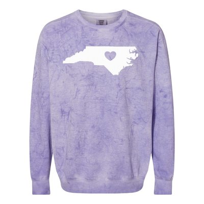 North Carolina Heart State Silhouette Colorblast Crewneck Sweatshirt