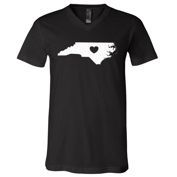 North Carolina Heart State Silhouette V-Neck T-Shirt