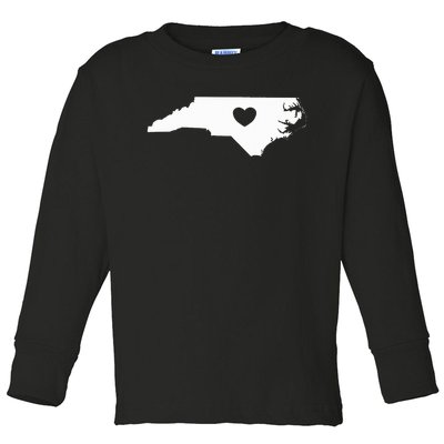 North Carolina Heart State Silhouette Toddler Long Sleeve Shirt