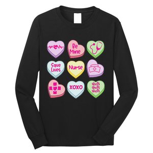 Nurse Conversation Hearts Valentines Day Long Sleeve Shirt