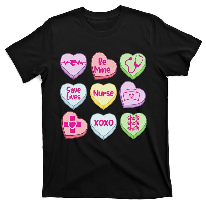 Nurse Conversation Hearts Valentines Day T-Shirt