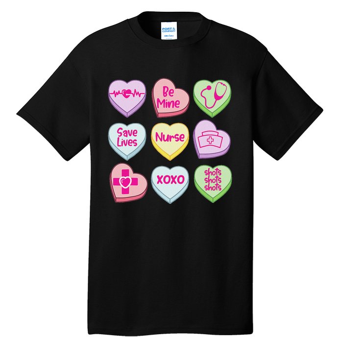 Nurse Conversation Hearts Valentines Day Tall T-Shirt