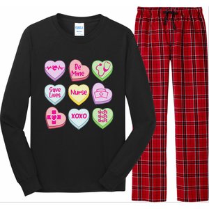 Nurse Conversation Hearts Valentines Day Long Sleeve Pajama Set