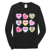 Nurse Conversation Hearts Valentines Day Tall Long Sleeve T-Shirt