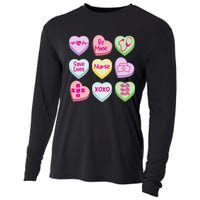 Nurse Conversation Hearts Valentines Day Cooling Performance Long Sleeve Crew