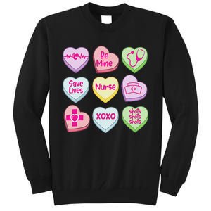 Nurse Conversation Hearts Valentines Day Tall Sweatshirt