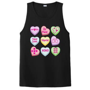 Nurse Conversation Hearts Valentines Day PosiCharge Competitor Tank