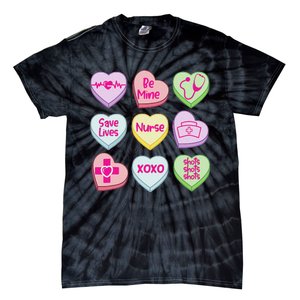 Nurse Conversation Hearts Valentines Day Tie-Dye T-Shirt