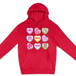 Nurse Conversation Hearts Valentines Day Premium Pullover Hoodie