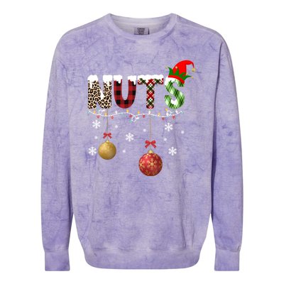 Nuts Christmas Holiday Festive Elf Colorblast Crewneck Sweatshirt