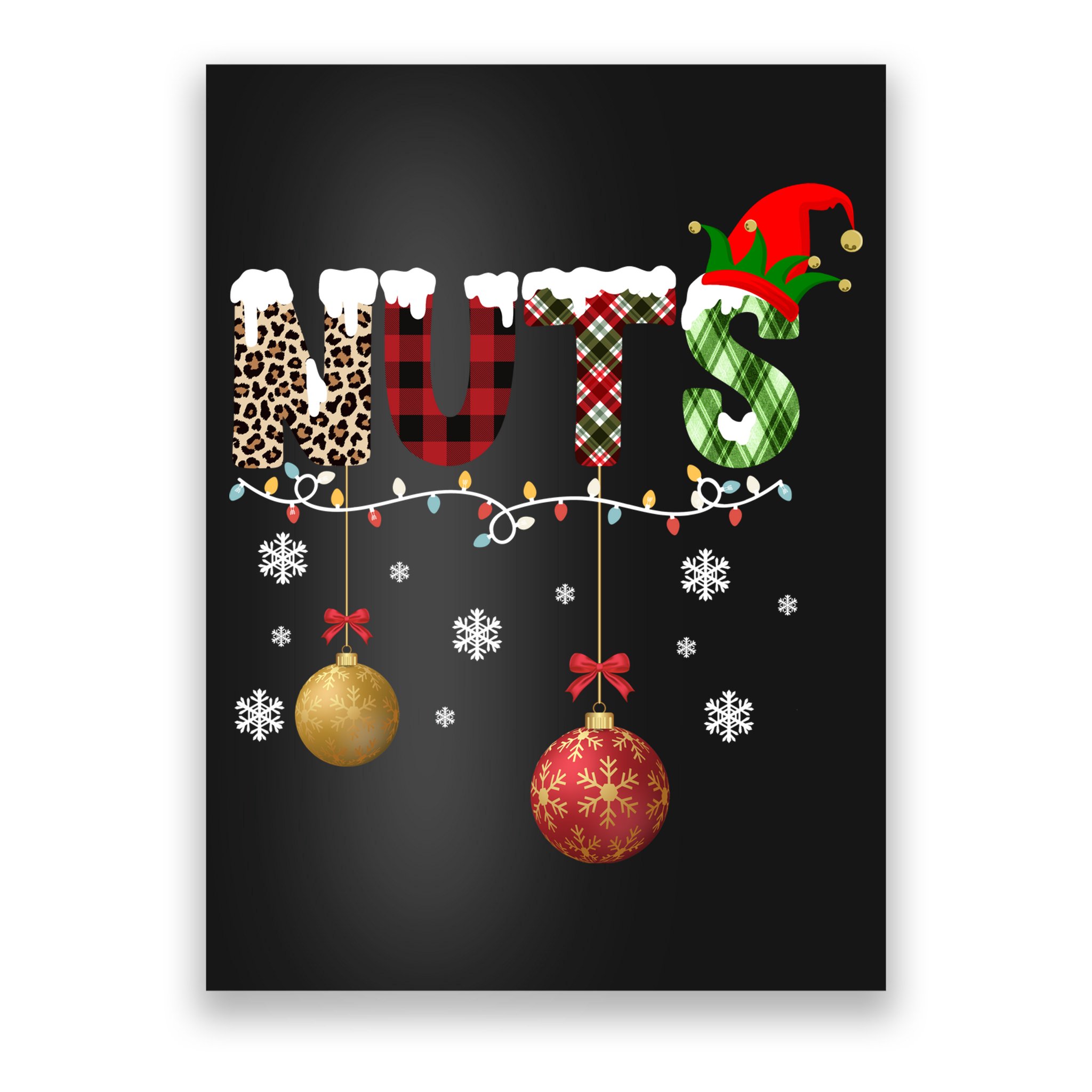 Nuts Christmas Holiday Festive Elf Poster