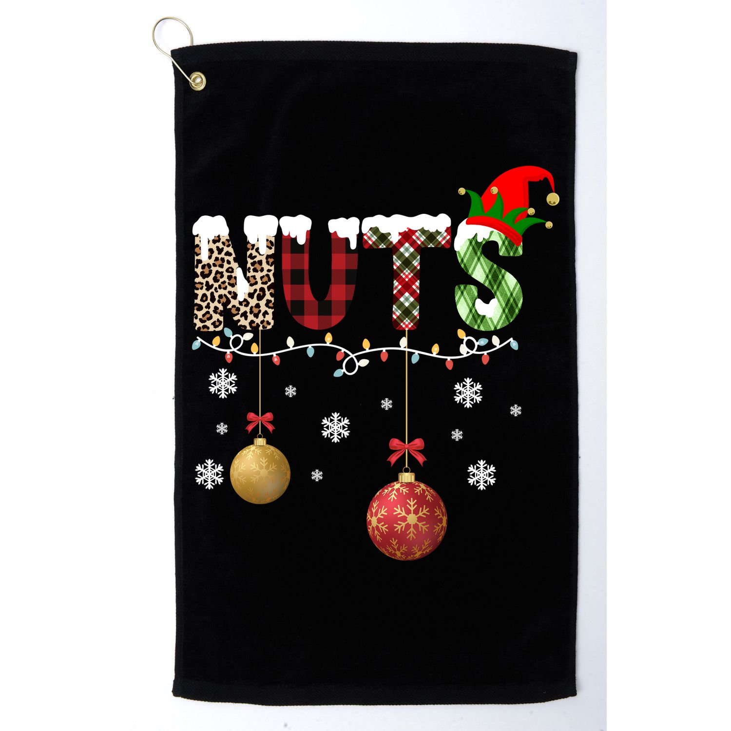 Nuts Christmas Holiday Festive Elf Golf Towel