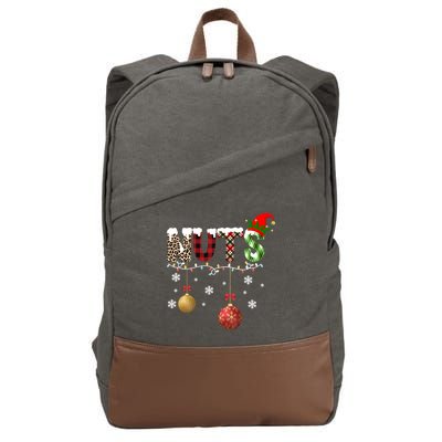 Nuts Christmas Holiday Festive Elf Cotton Canvas Backpack