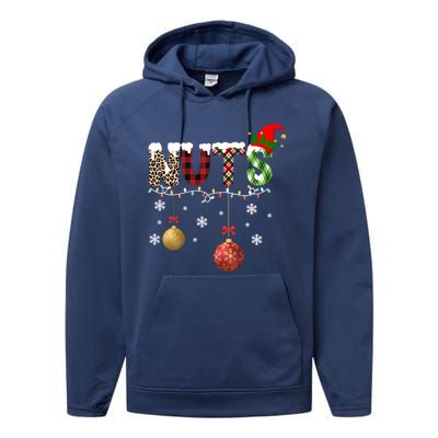 Nuts Christmas Holiday Festive Elf Performance Fleece Hoodie