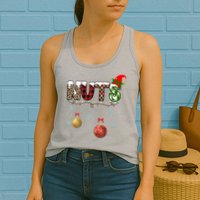 Nuts Christmas Holiday Festive Elf Womens Tank Top