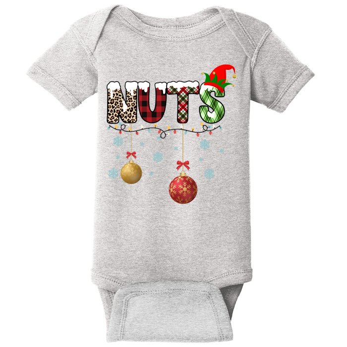 Nuts Christmas Holiday Festive Elf Baby Bodysuit