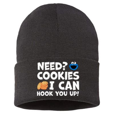 Need Cookies I Can Hook You Up Funny Baker Pastry Baking Sustainable Knit Beanie