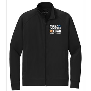 Need Cookies I Can Hook You Up Funny Baker Pastry Baking Stretch Full-Zip Cadet Jacket