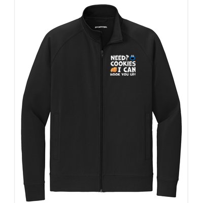 Need Cookies I Can Hook You Up Funny Baker Pastry Baking Stretch Full-Zip Cadet Jacket