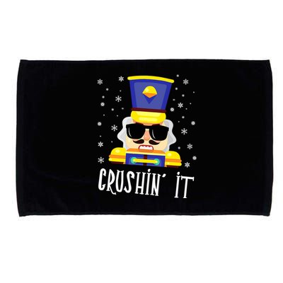 Nutcracker Crushin It Funny Christmas Microfiber Hand Towel