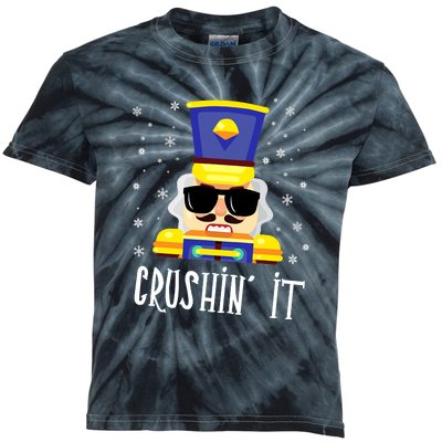 Nutcracker Crushin It Funny Christmas Kids Tie-Dye T-Shirt