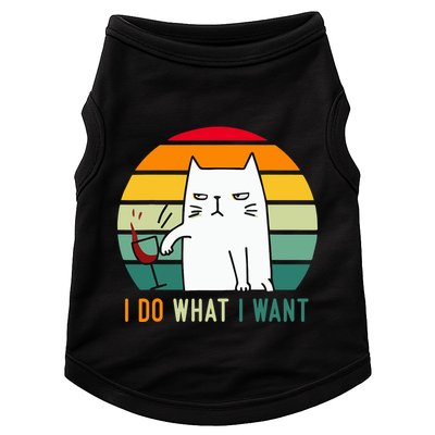 Naughty Cat I Do What I Want Funny Cat Vintage Retro Doggie Tank