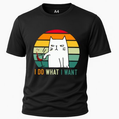 Naughty Cat I Do What I Want Funny Cat Vintage Retro Performance Shirt