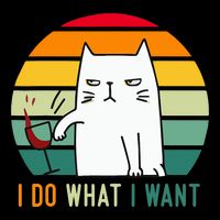 Naughty Cat I Do What I Want Funny Cat Vintage Retro Sweatshirt