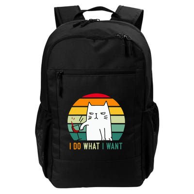 Naughty Cat I Do What I Want Funny Cat Vintage Retro Backpack