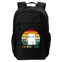 Naughty Cat I Do What I Want Funny Cat Vintage Retro Backpack