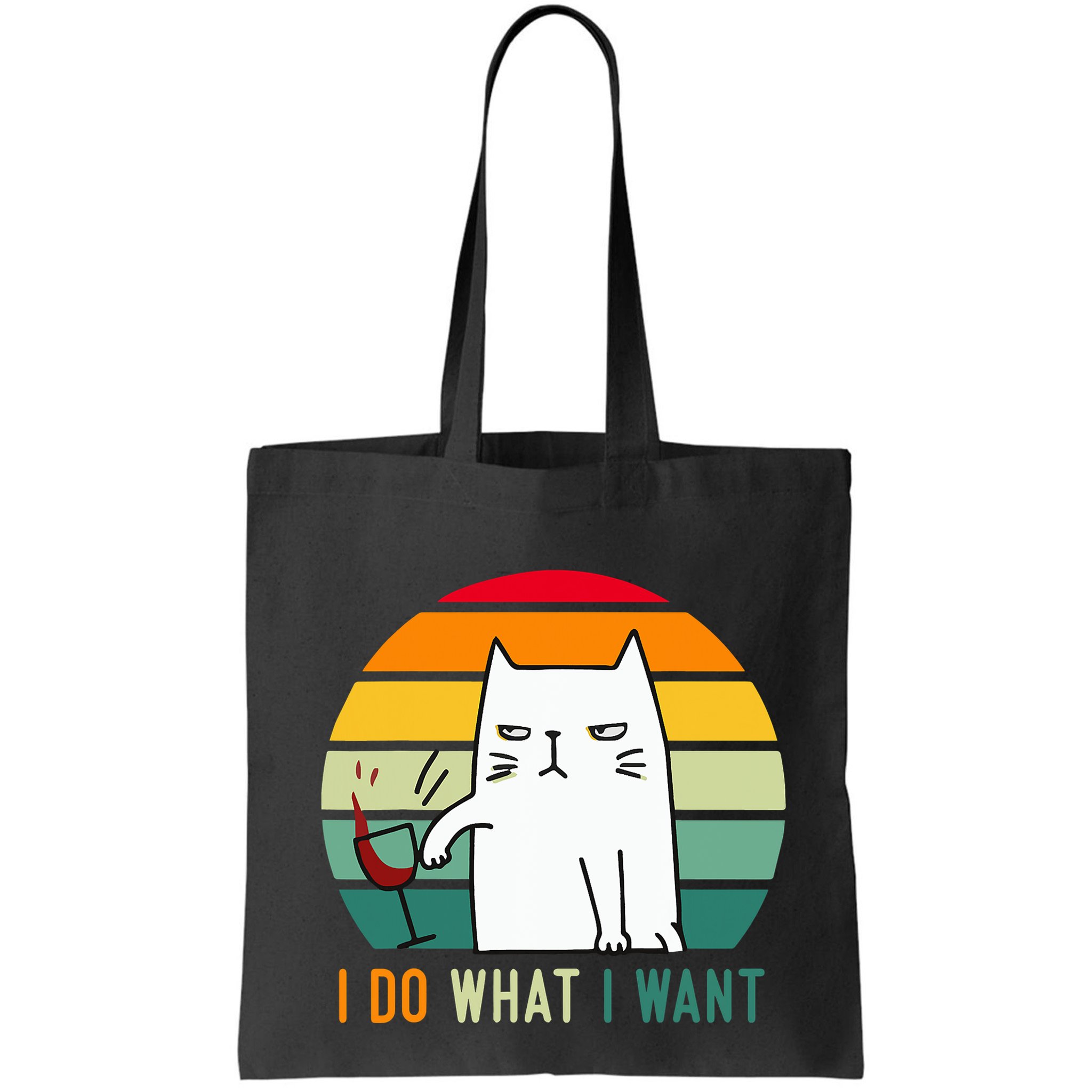 Naughty Cat I Do What I Want Funny Cat Vintage Retro Bag