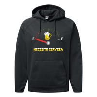 Necesito Cerveza I Need Beer In Spanish Design Performance Fleece Hoodie