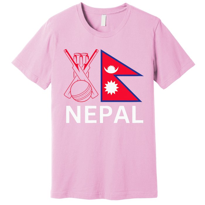 Nepal Cricket Jersey 2024 Cricket Flag Of Nepal Premium T-Shirt