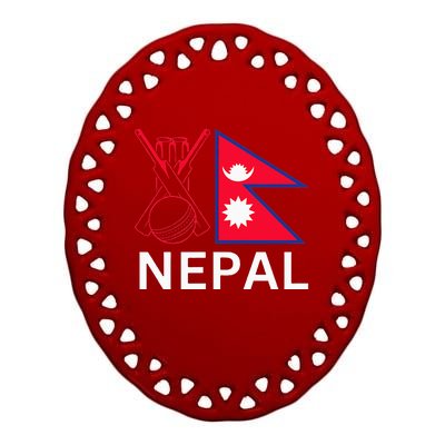 Nepal Cricket Jersey 2024 Cricket Flag Of Nepal Ceramic Oval Ornament