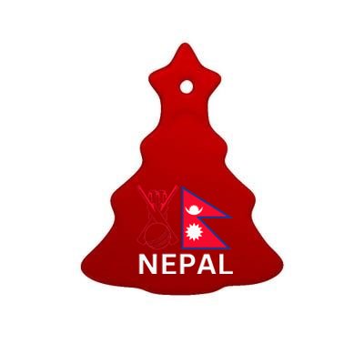 Nepal Cricket Jersey 2024 Cricket Flag Of Nepal Ceramic Tree Ornament