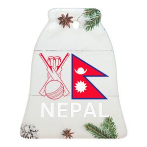 Nepal Cricket Jersey 2024 Cricket Flag Of Nepal Ceramic Bell Ornament