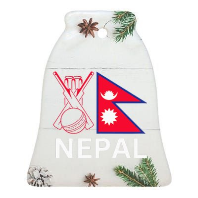 Nepal Cricket Jersey 2024 Cricket Flag Of Nepal Ceramic Bell Ornament