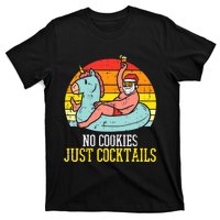 No Cookies Just Cocktails Santa Summer Christmas In July Xmas T-Shirt