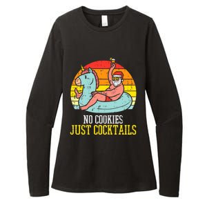 No Cookies Just Cocktails Santa Summer Christmas In July Xmas Womens CVC Long Sleeve Shirt